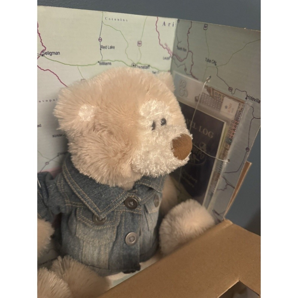 Gund Plush Everywhere Bear Travel Set RARE Kids Teddy Bear Passport Map‎ Etc - Picture 2 of 15